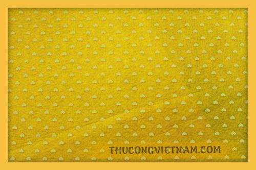 Vải nỉ họa tiết tim 05 màu vàng